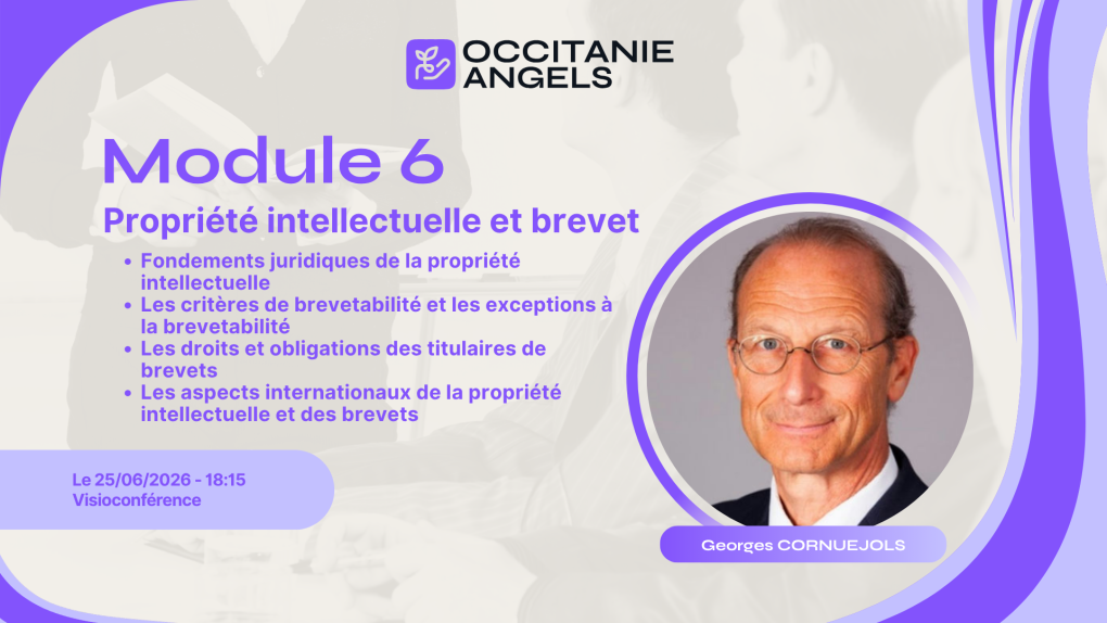 affiche de la formation 6 sur Propriété intellectuelle et brevet